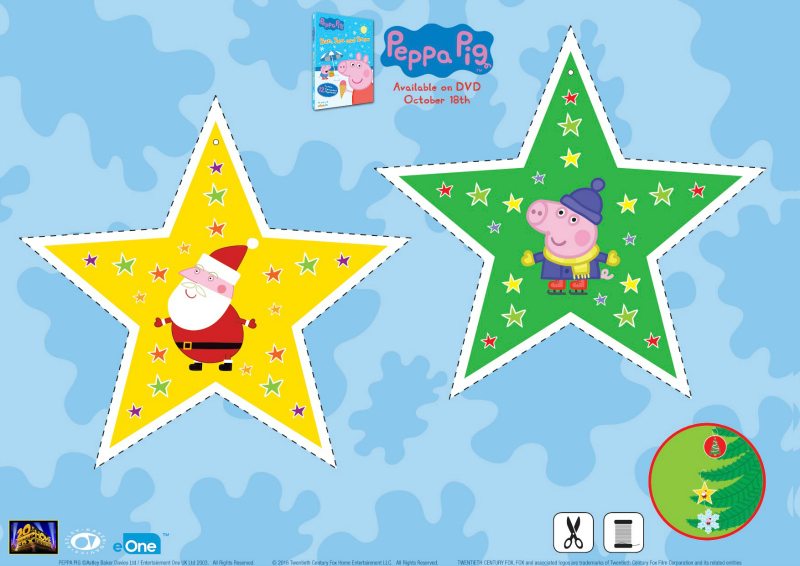 Peppa Pig and Santa Star Ornament Craft