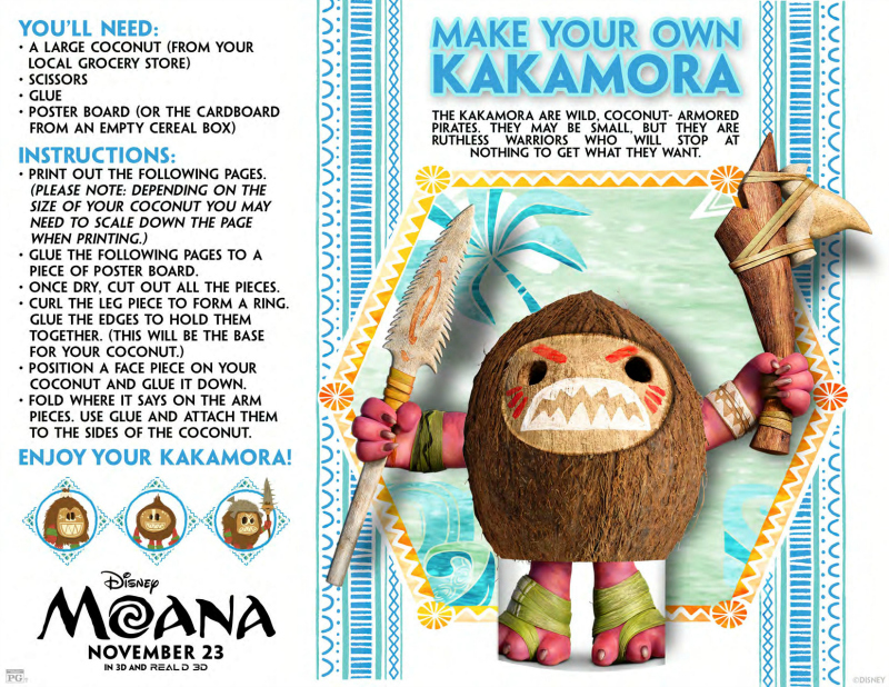 Disney Moana Make Your Own Kakamora Craft