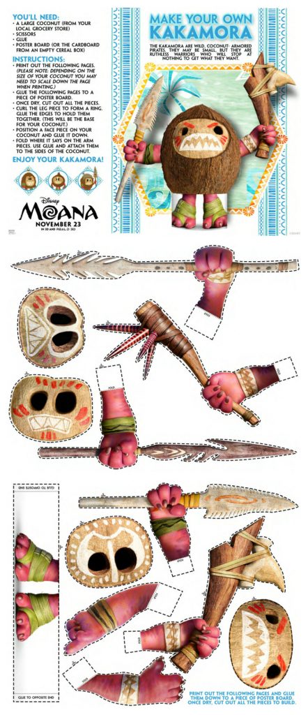 Disney Moana Make Your Own Kakamora Craft - Mama Likes This