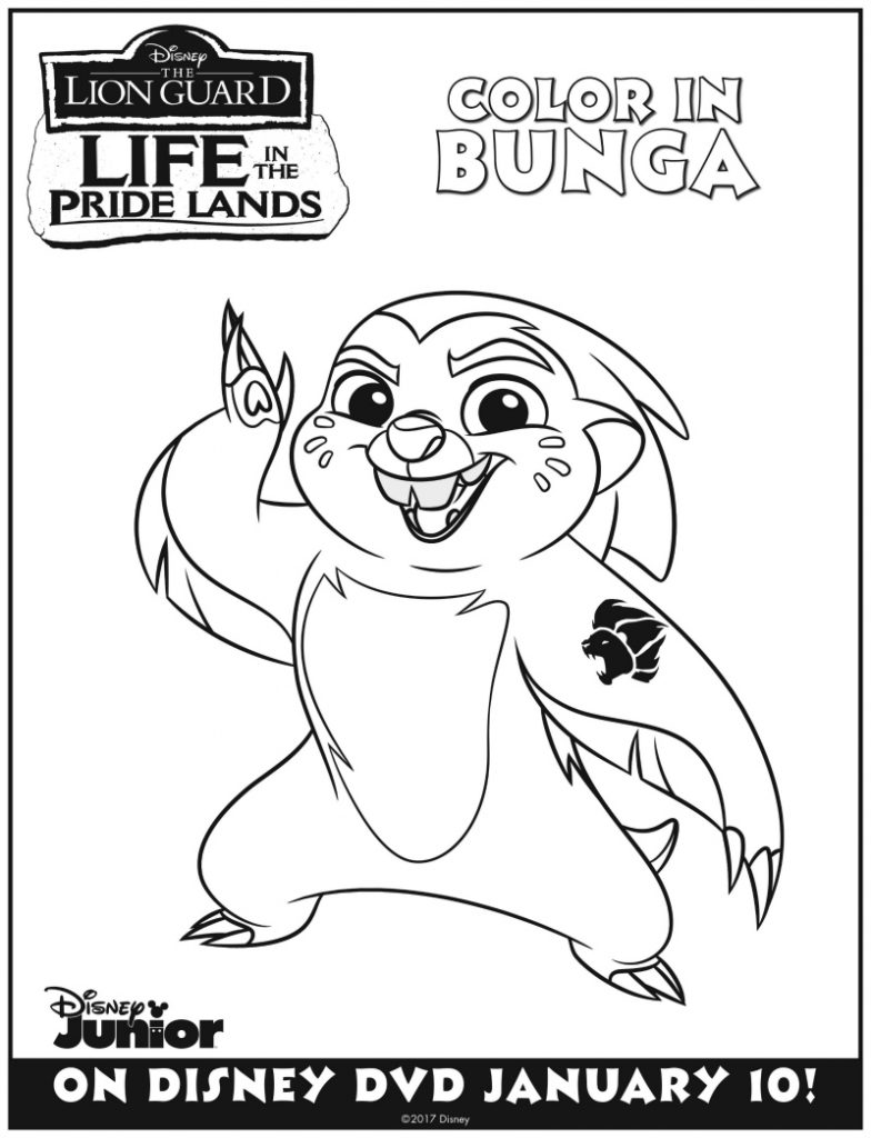 Disney Lion Guard Bunga Coloring Page - Mama Likes This