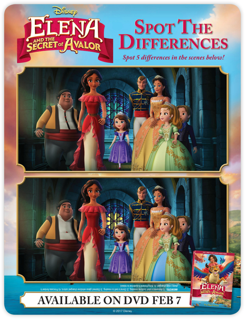 Disney Elena of Avalor Spot the Differences Activity Page