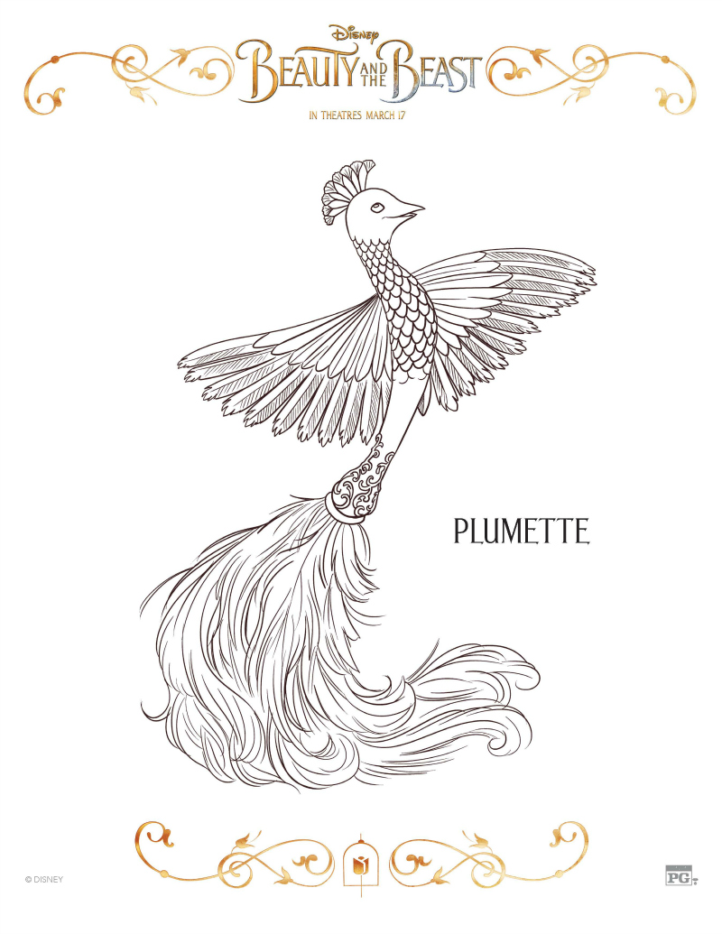 Disney Beauty And The Beast Plumette Coloring Page