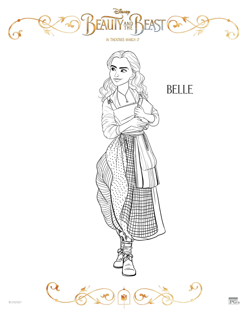 Disney Beauty And The Beast Belle Coloring Page Mama Likes This