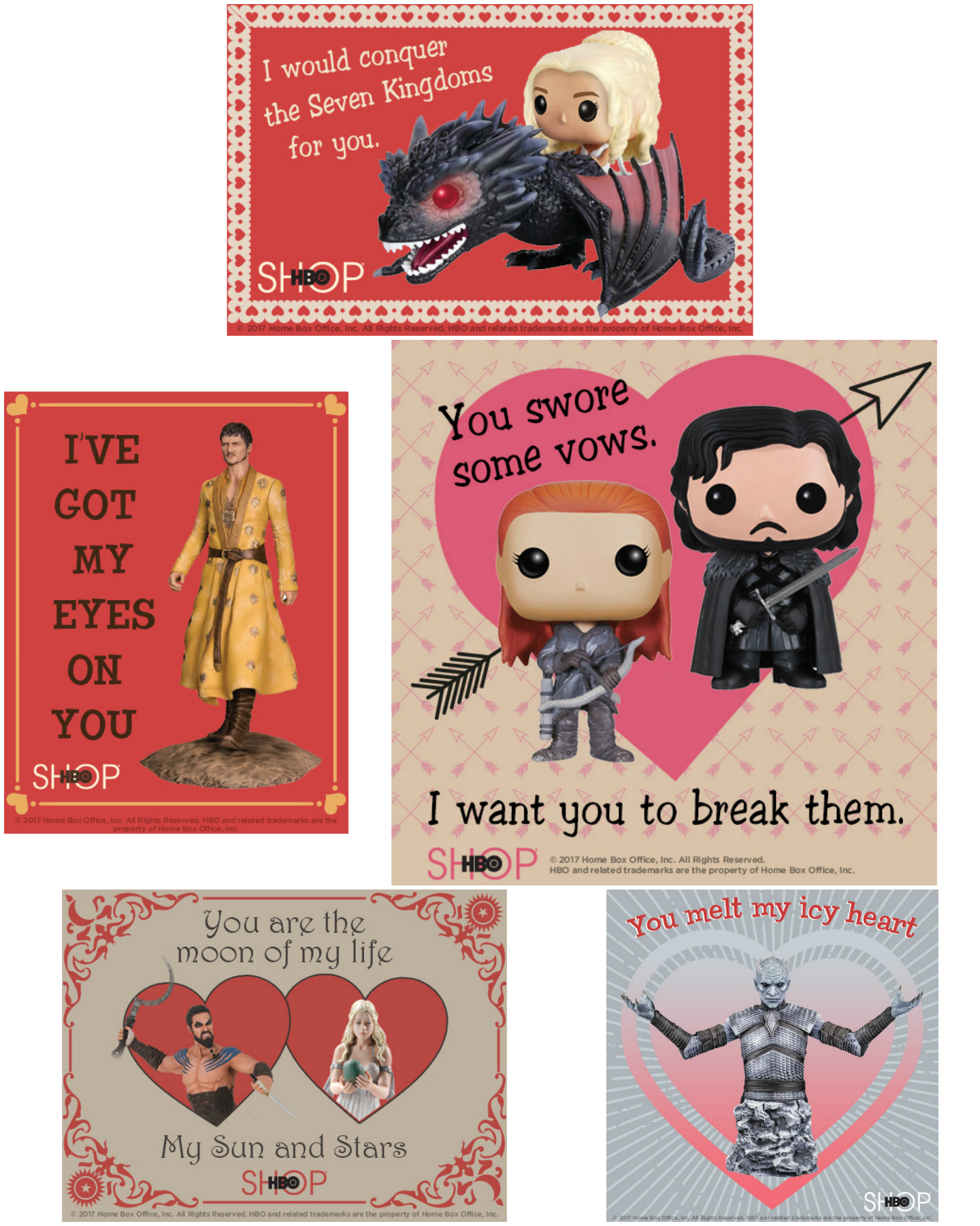 Free Printable Game of Thrones Valentines