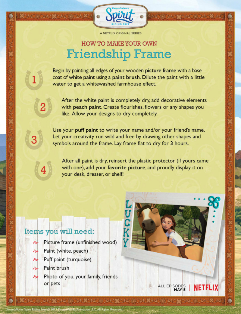 Spirit Riding Free Friendship Frame Craft