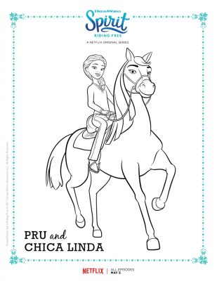 Spirit Riding Free Pru and Chica Linda Coloring Page