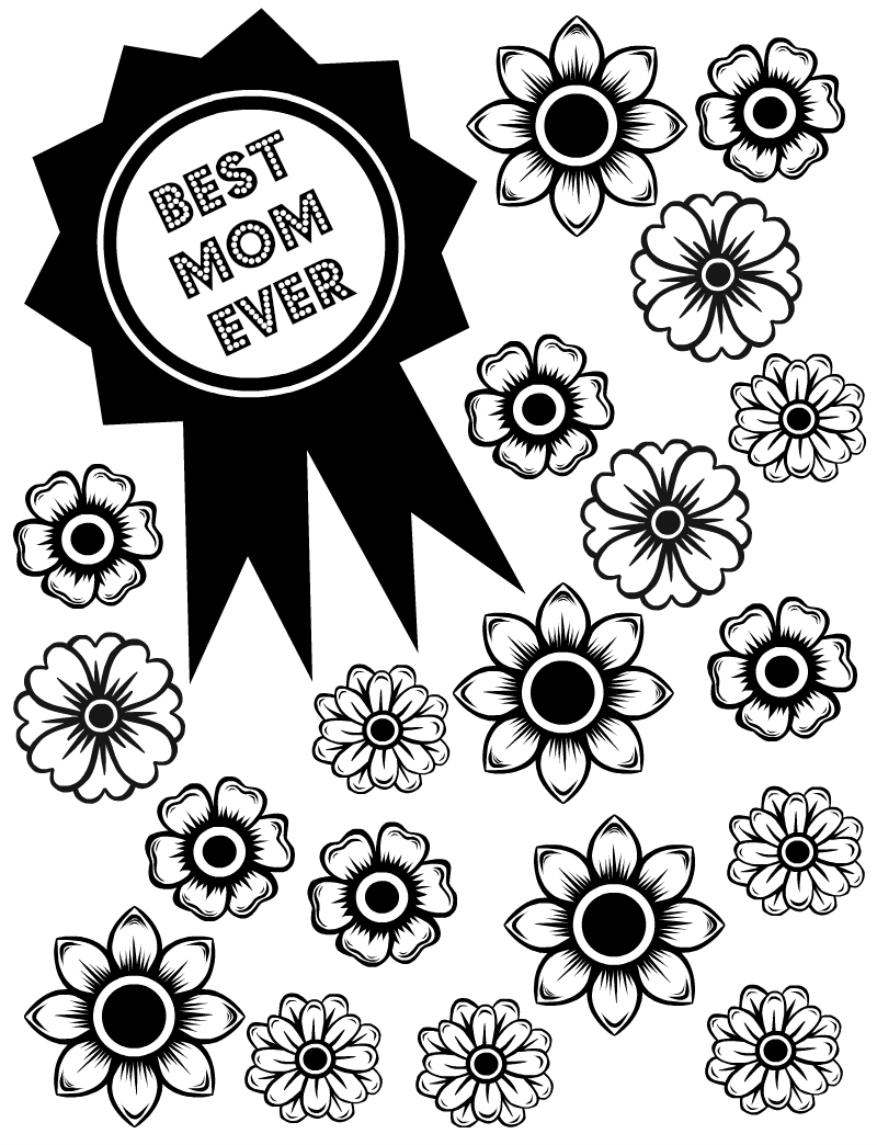 Free Best Mom Ever Printable Coloring Page