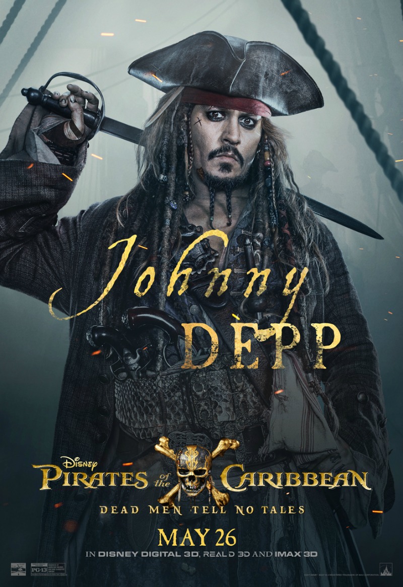 Johnny Depp in Pirates of The Caribbean Dead Men Tell No Tales
