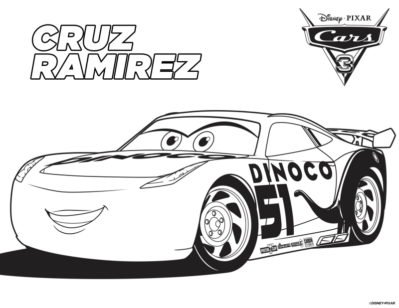 Disney Cars 3 Cruz Ramirez Coloring Page - Mama Likes This