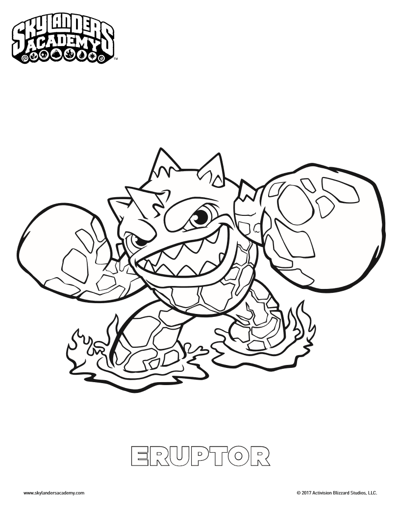 Free Skylanders Eruptor Printable Coloring Page