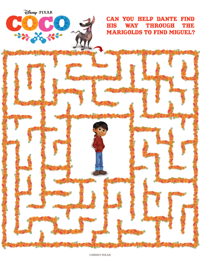 Free Disney Pixar Coco Maze 