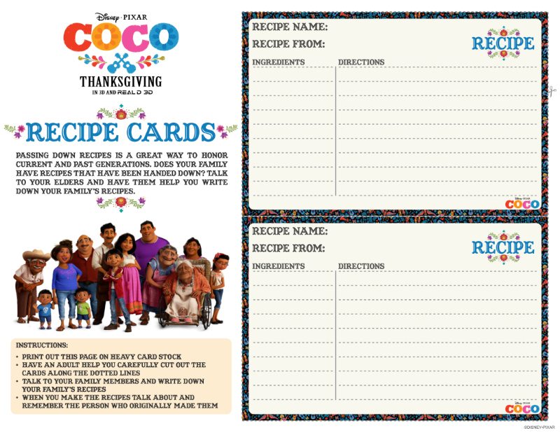 Free Printable Disney Recipe Cards