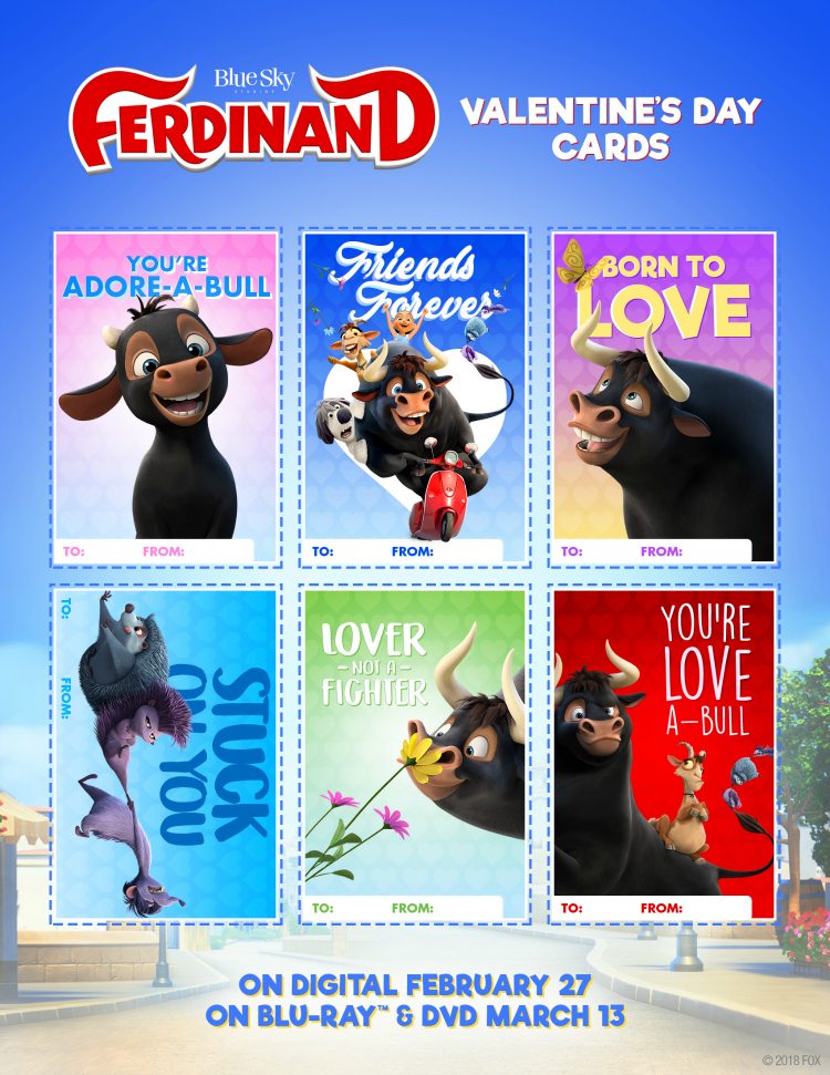 Free Printable Ferdinand Valentine's Day Cards