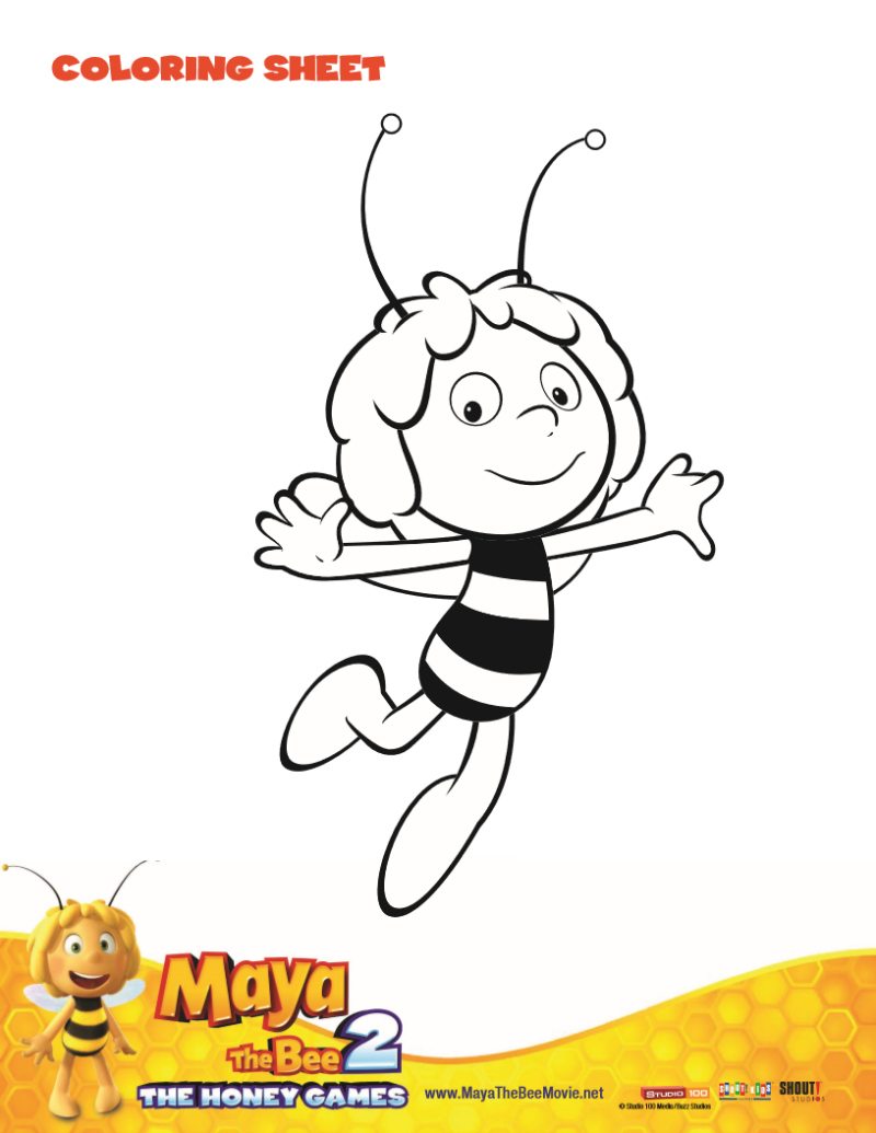 Bee Coloring Page Maya The Bee 2 Movie Free Printable