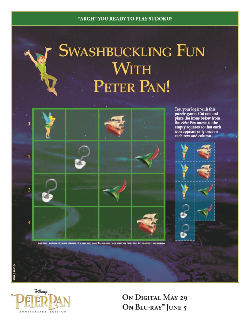 Free Peter Pan Disney Sudoku