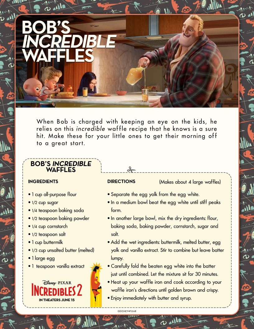 Incredible Waffles Recipe from Disney Pixar Incredibles 2