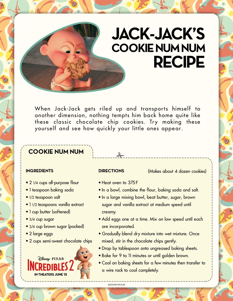 Incredibles Cookies Baby Jack Jacks Cookie Num Num Recipe Disney Pixar Incredibles 2