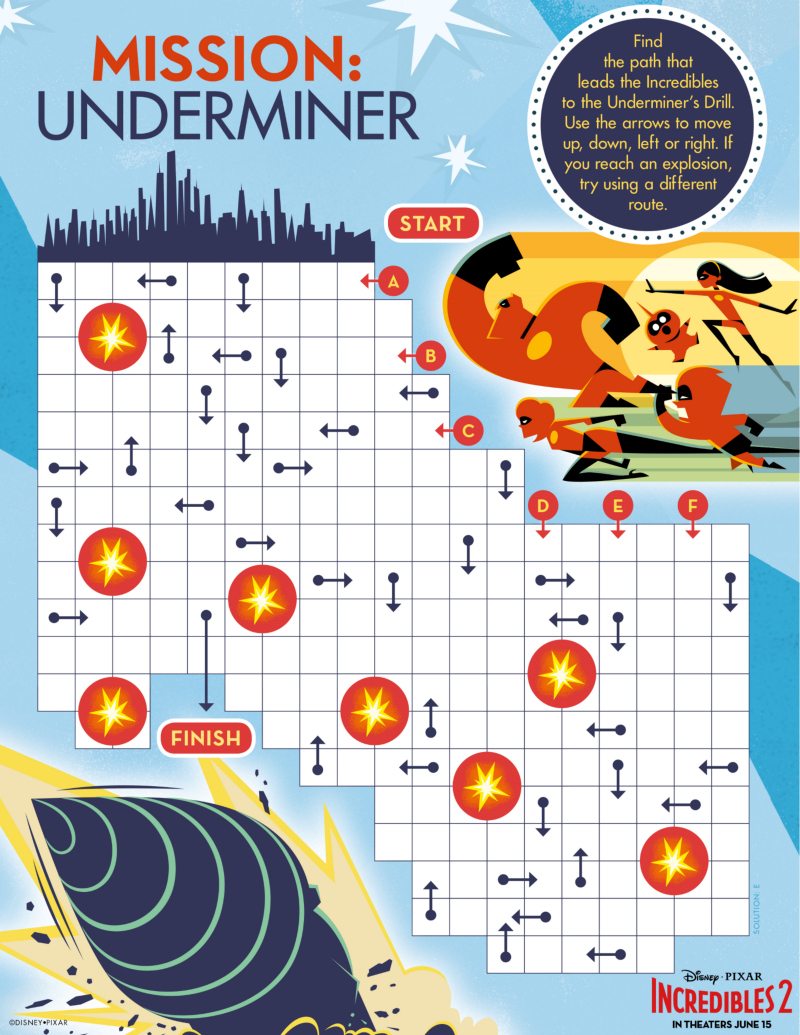 Incredibles Maze - Free Disney Printable