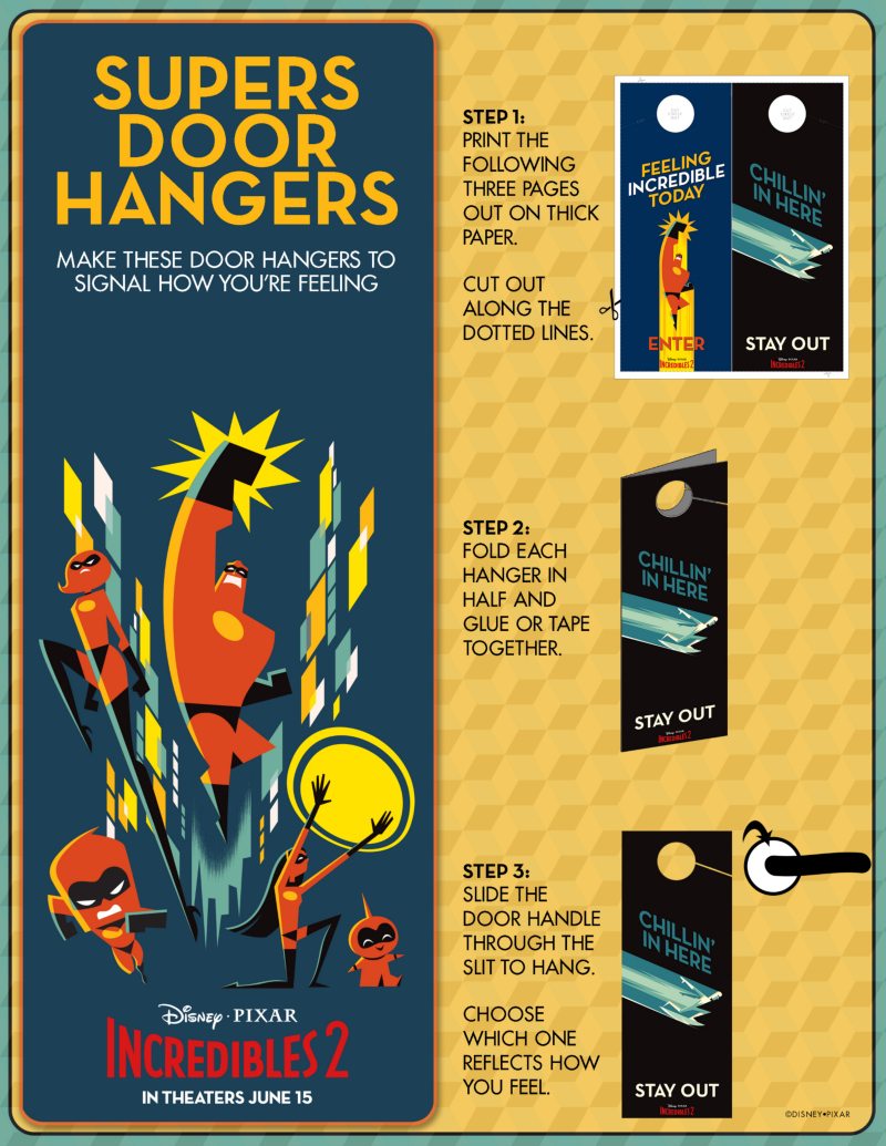 Printable Incredibles Craft Door Hangers