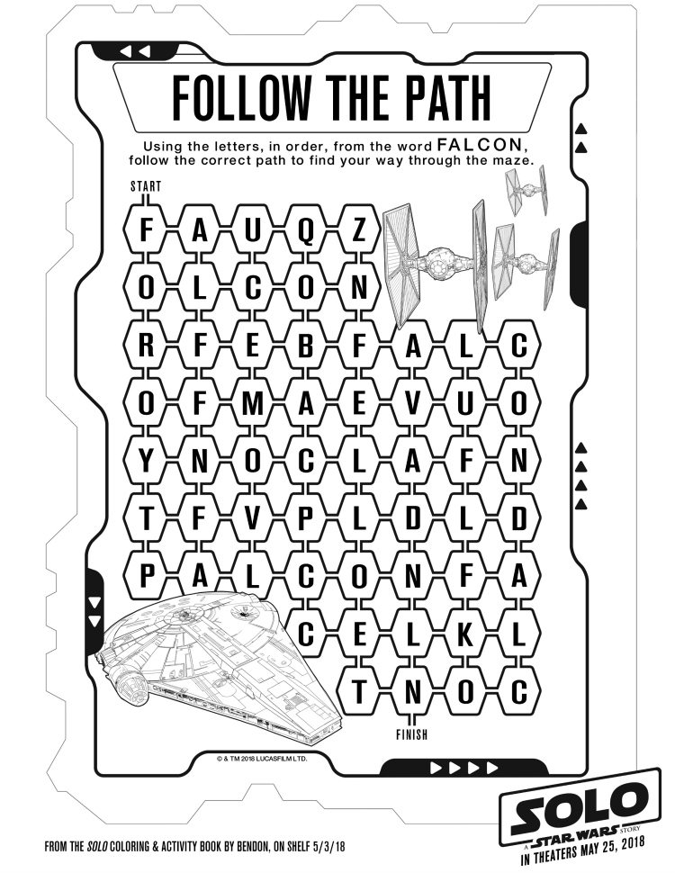 Free Printable Disney Star Wars Follow The Path Puzzle