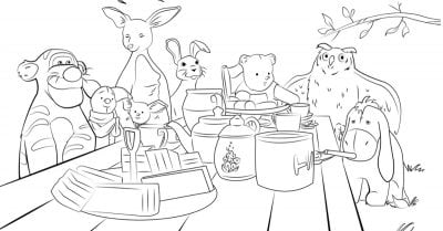 hundred acre wood coloring page