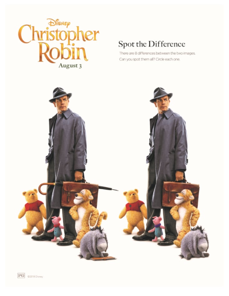 Disney Christopher Robin Spot the Difference Activity Page