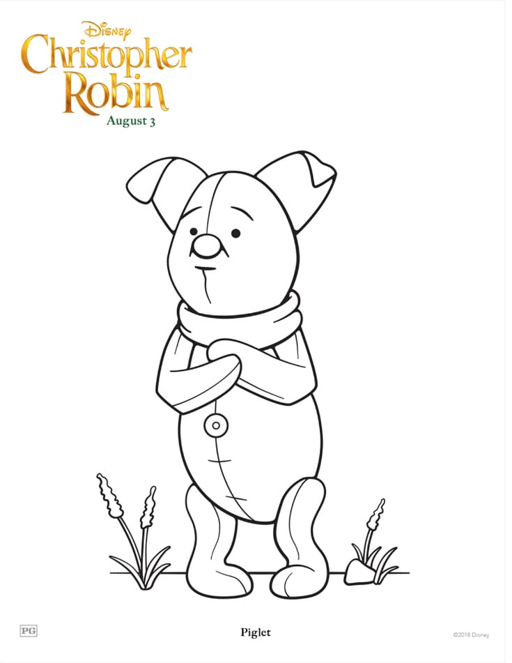 Free Disney Piglet Coloring Page #ChristopherRobin