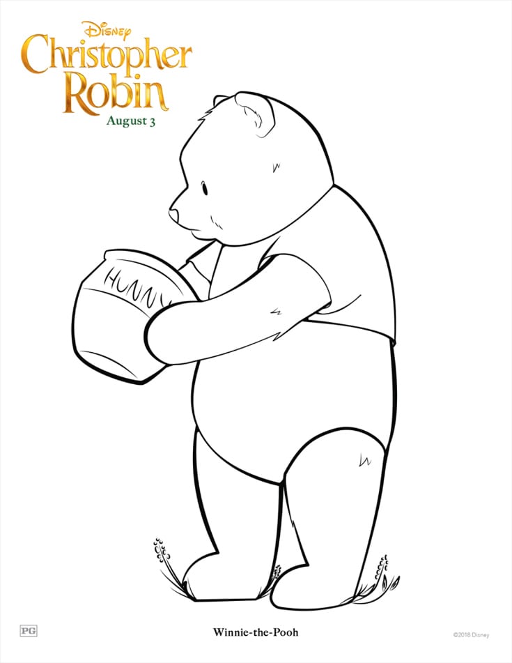 Free Winnie the Pooh Coloring Page #ChristopherRobin