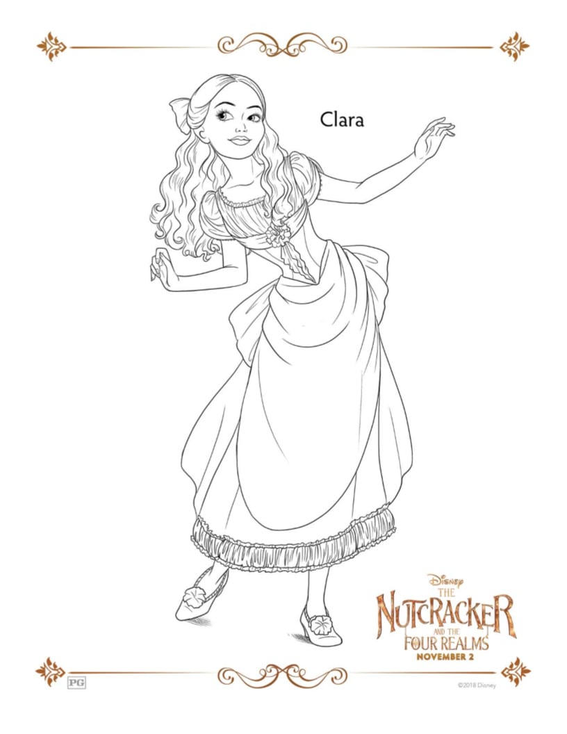 Disney Nutcracker and the Four Realms Clara Coloring Page - Free Printable