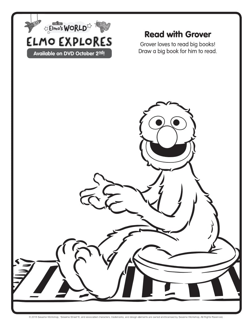 Grover Coloring Page - Sesame Street Printable - Mama Likes This