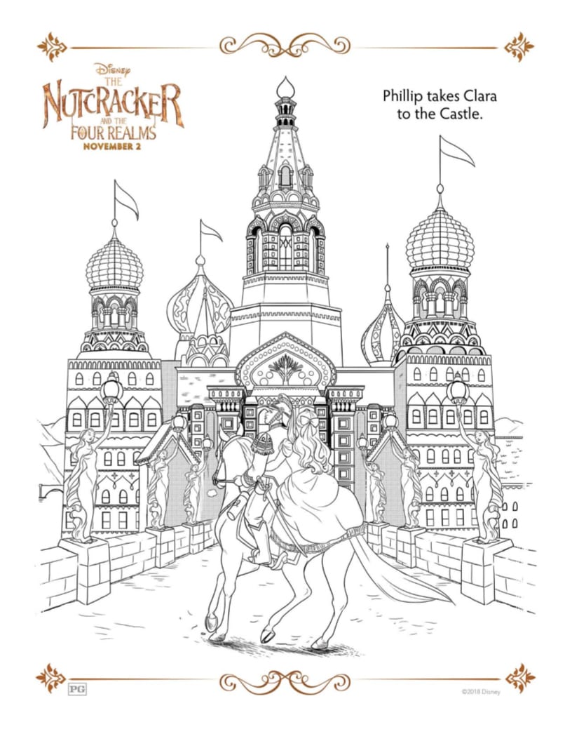 Free Printable Castle Coloring Page - Disney Nutcracker and The Four Realms