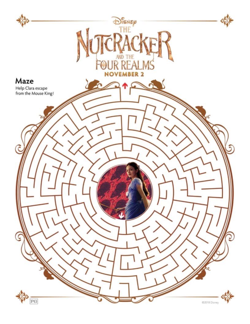 Free Disney Nutcracker and The Four Realms Printable Maze