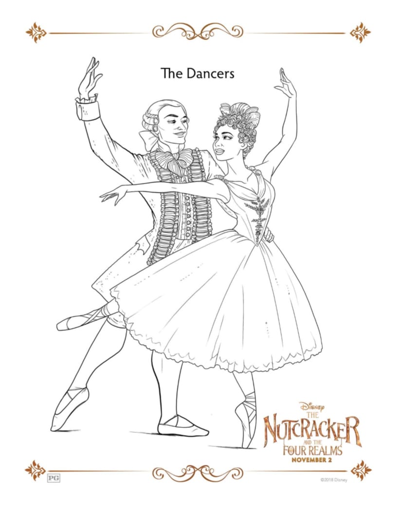 Disney Nutcracker and The Four Realms Misty Copeland Coloring Page - Free printable ballerina coloring page - great for a ballet themed birthday party or for Christmas