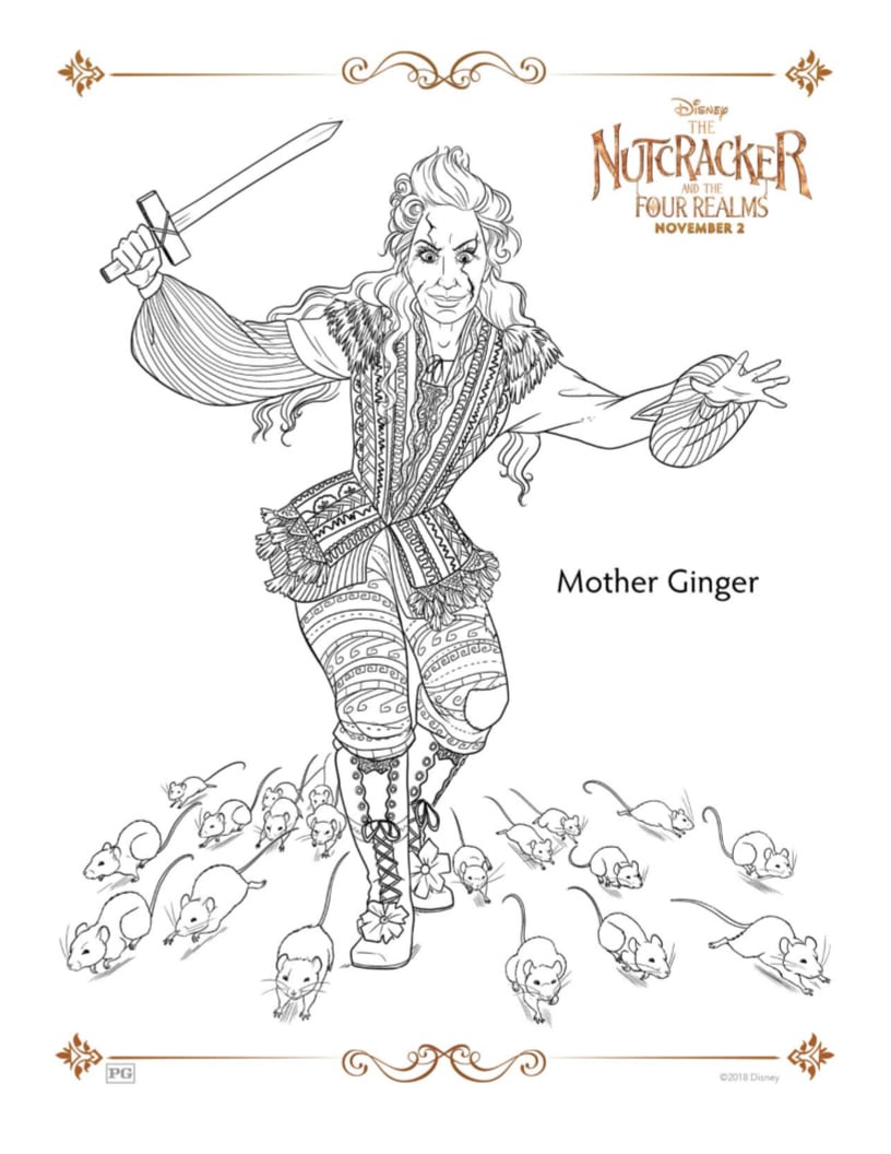 Disneys Nutcracker and The Four Realms Mother Ginger Coloring Page - Disney Free Printable