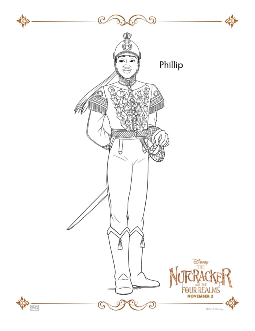 Free Printable Nutcracker and The Four Realms Phillip Disney Coloring Page