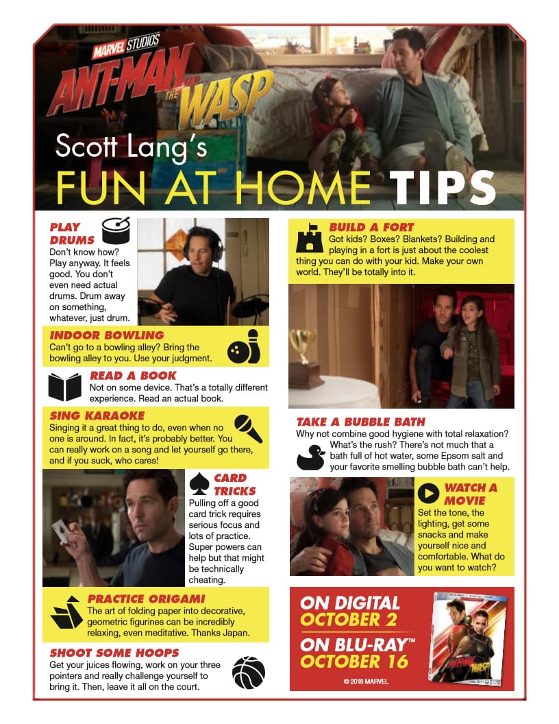 Marvel Ant Man Fun Tips from Scott Lang