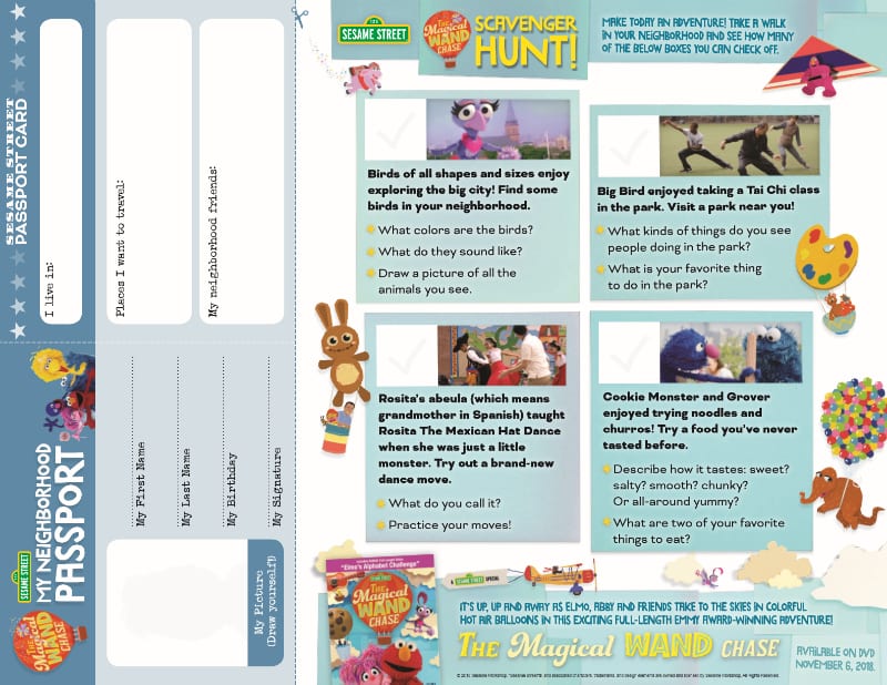 neighborhood sesame street scavenger hunt