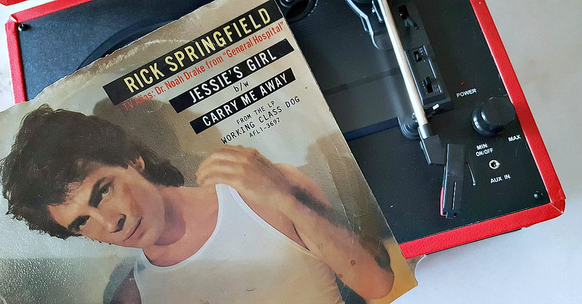 1 portable record player rick springfield