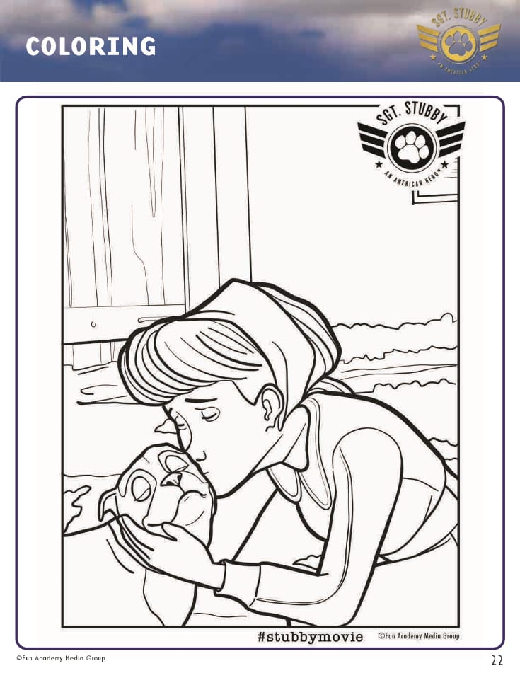 Sgt Stubby Movie Coloring Page | Mama Likes This