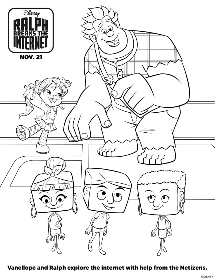 Free Disney Ralph Breaks The Internet Vanellope Coloring Page