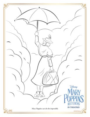 Mary Poppins Coloring Page from Disney | Mama Likes This