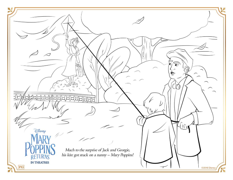 Free Printable Mary Poppins Kite Coloring Page - Download the free Mary Poppins Kite coloring page, so you can relive this iconic scene from the Disney Mary Poppins Returns. 