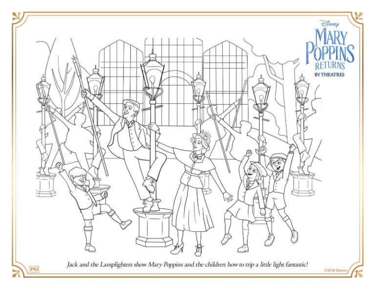 Mary Poppins Light Fantastic Coloring Page - Mama Likes This