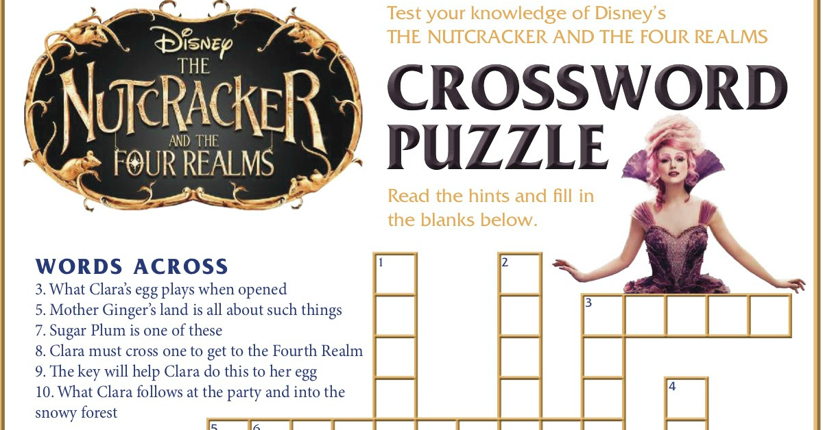 Disney Nutcracker Crossword Free Printable Puzzle Mama Likes This