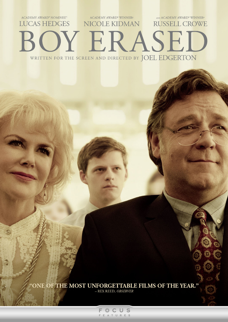 Boy Erased Blu-ray -Moving starring Lucas Hedges, Nicole Kidman and Russell Crowe