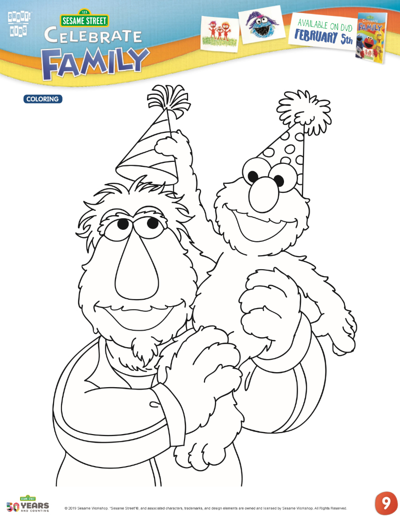 Sesame Street Birthday Coloring Page - Mama Likes This