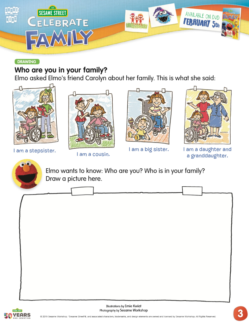 full sesame street family activity page