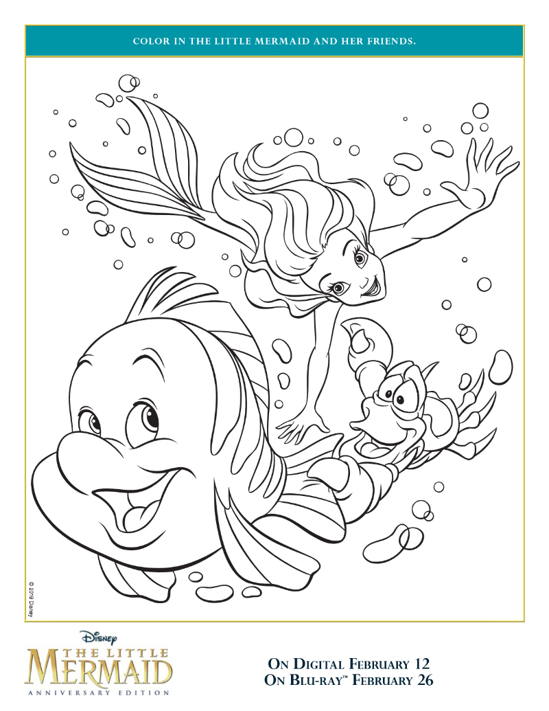 disney little mermaid coloring pages print