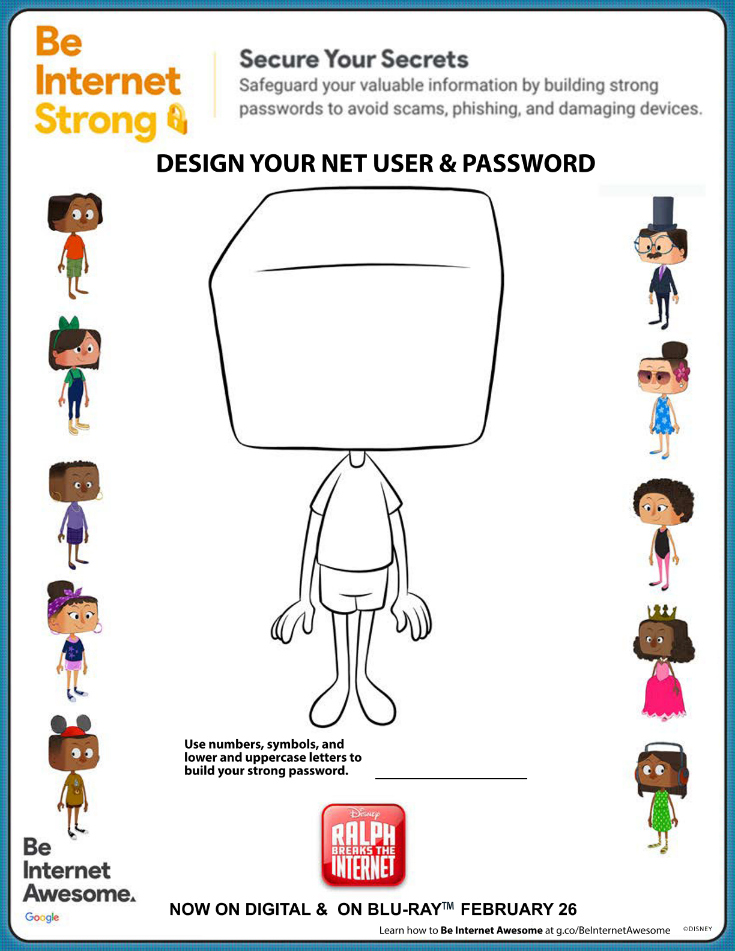 Free Printable Disney Ralph Breaks The Internet Be Strong Printable Activity Page #RalphBreaksTheInternet #BeInternetSafe