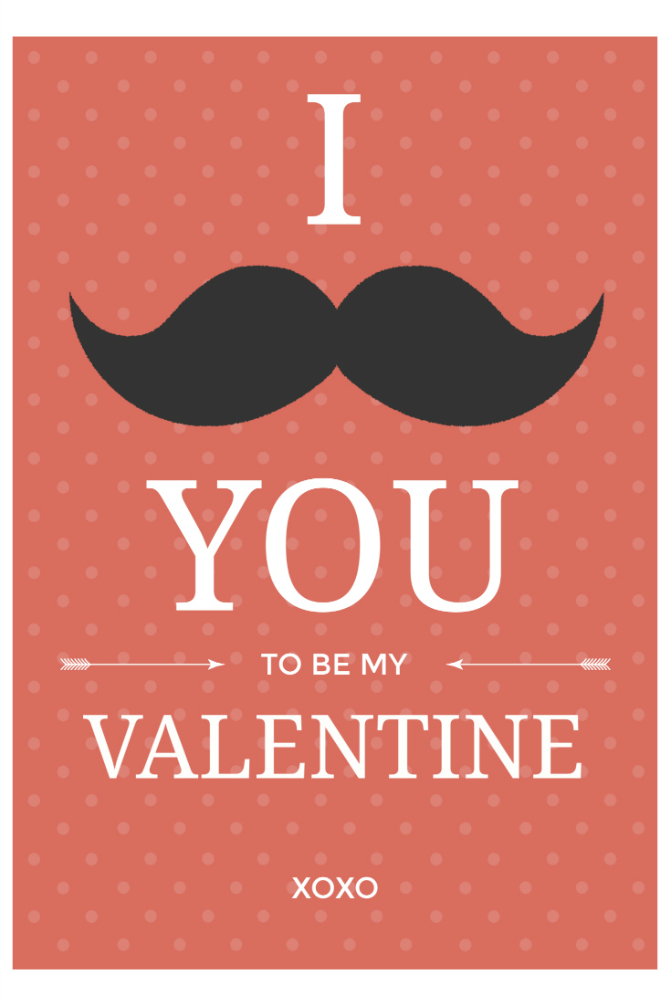 Mustache Valentine - Free Printable Cards | Mama Likes This